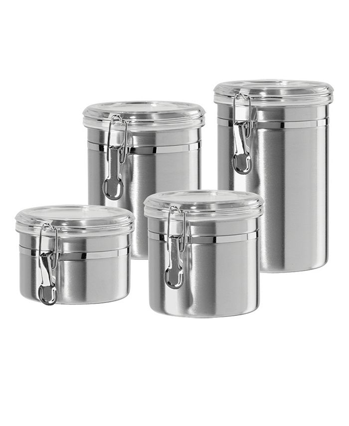 Oggi Stainless Steel Airtight Canister Clear Lid and Locking Clamp
