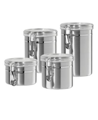 Oggi Clamp 4 Piece Canisters with Clear Lids Set - Macy's