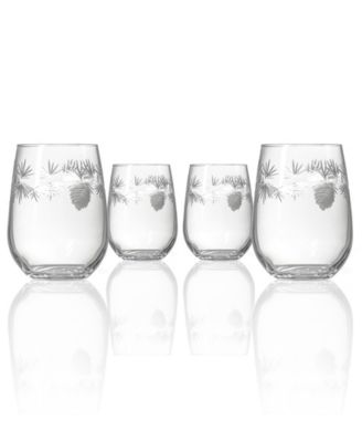 Rolf Glass Cyclone Stemless Wine Glass, Set of 4