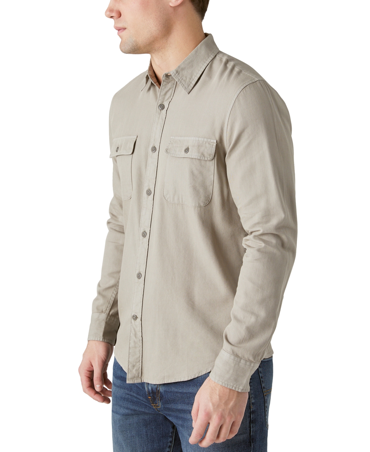 Lucky Brand Men's Lived-in Long Sleeve Workwear Shirt