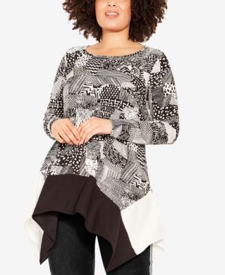 Avenue Plus Size Sparkle Yoke Top main image 0