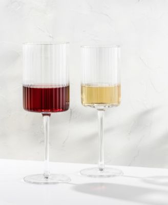 Elle Fluted Red Wine Glasses, Set of 2