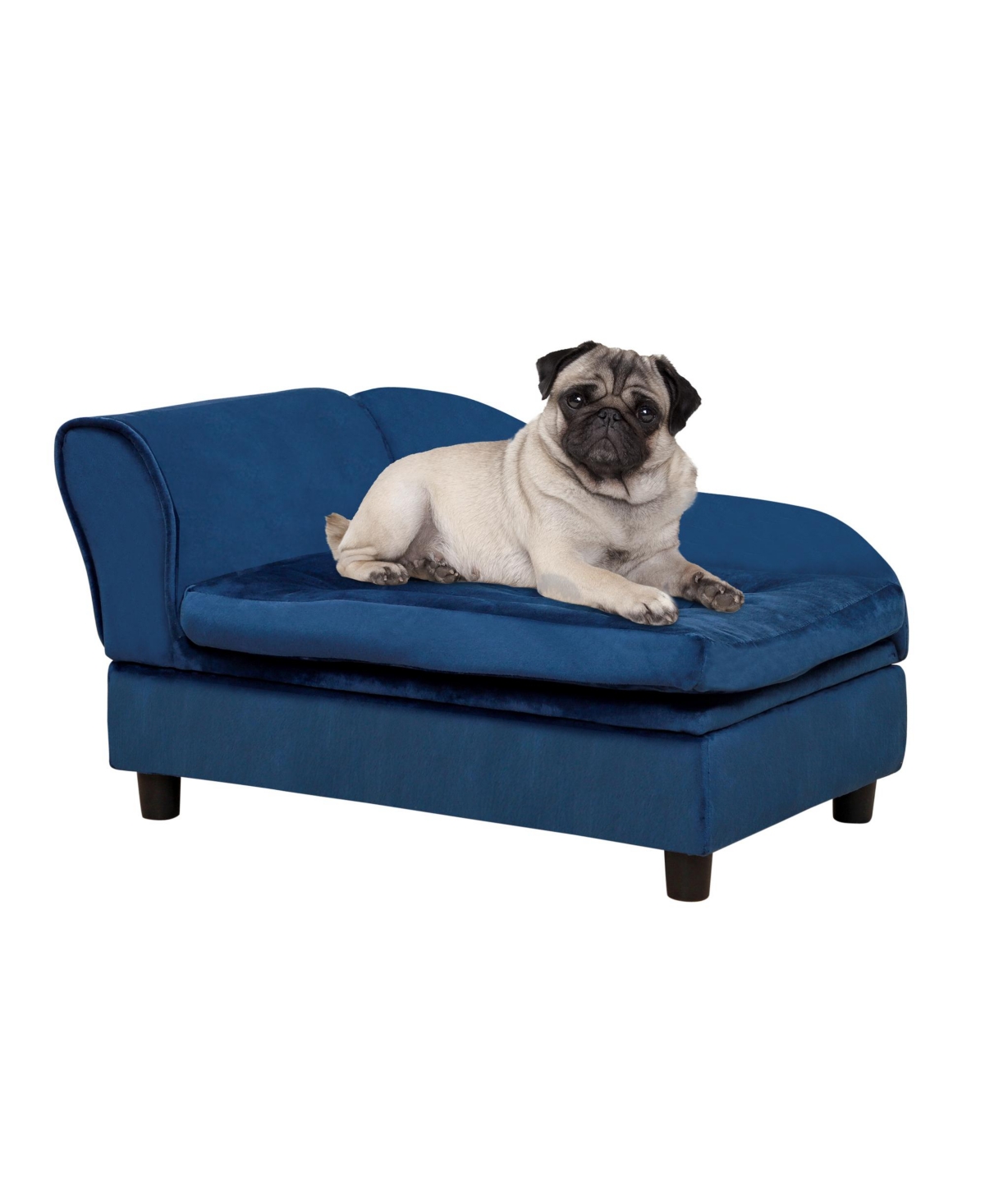 Luxury Fancy Dog Bed for Small Dogs with Hidden Storage, Small Dog Couch with Soft 3" Foam, Blue - Blue