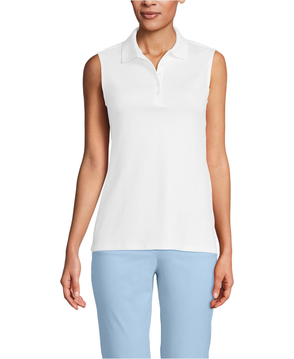 Women's Supima Cotton Polo - White/orange mist plumeria