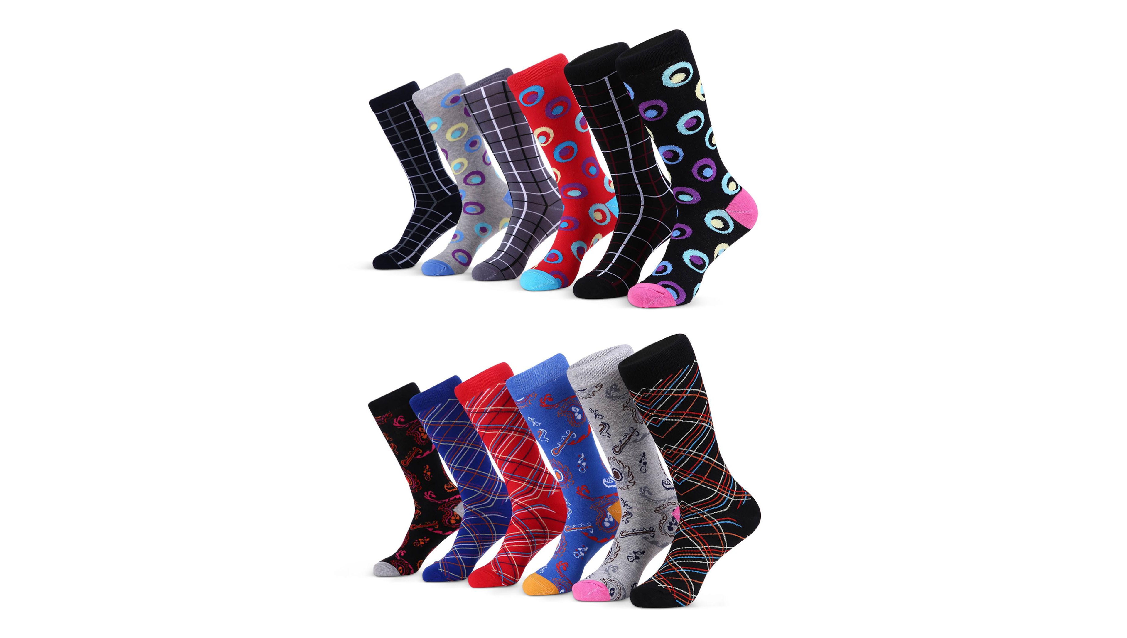 Mio Marino Men's Zippy Spry Fun Dress Socks 12 Pack