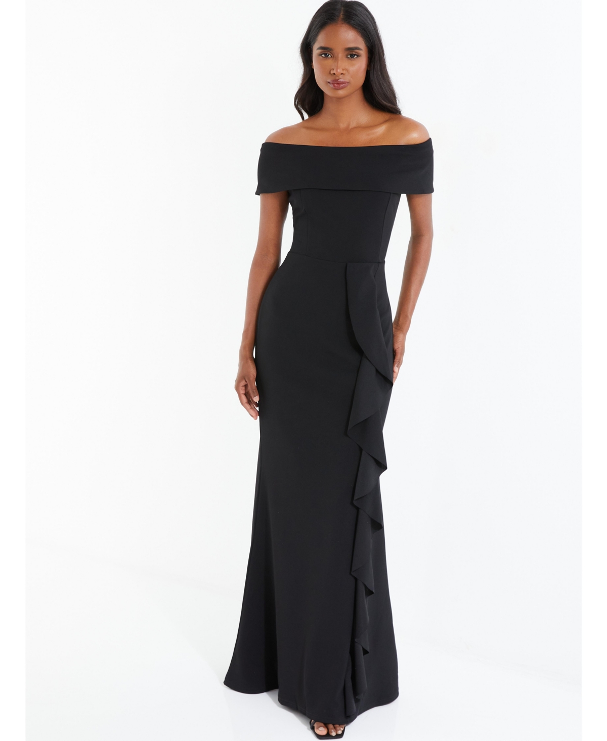 Women's Off The Shoulder Maxi Dress - Black