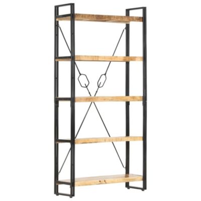 5-Tier Bookcase 35.4"x11.8"x70.9" Solid Mango Wood
