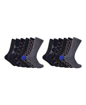Men's Midnight Gleam Dress Crew Socks 12 Pack