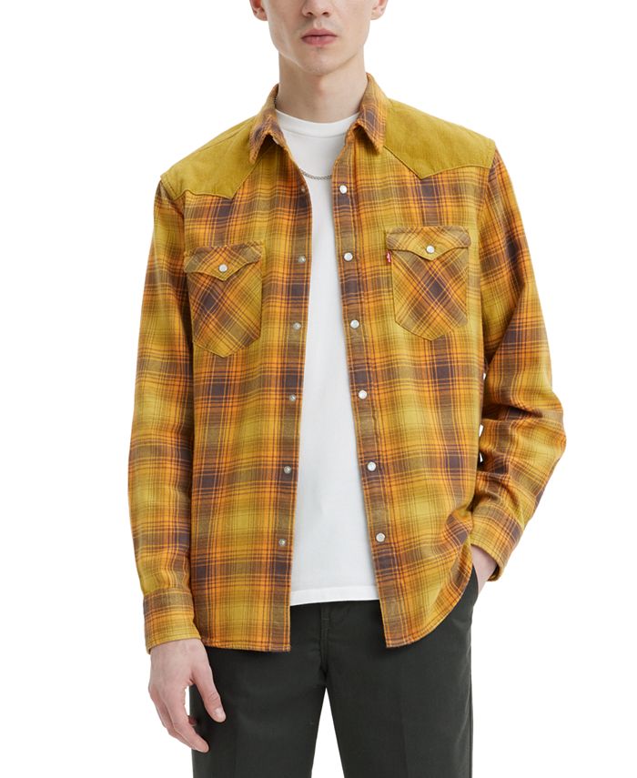 Mens yellow western shirt new arrivals