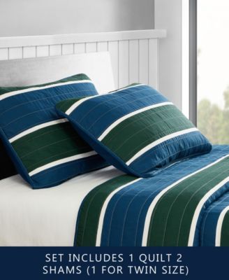 Knots Cove Cotton Reversible 3 Piece Quilt Set, King