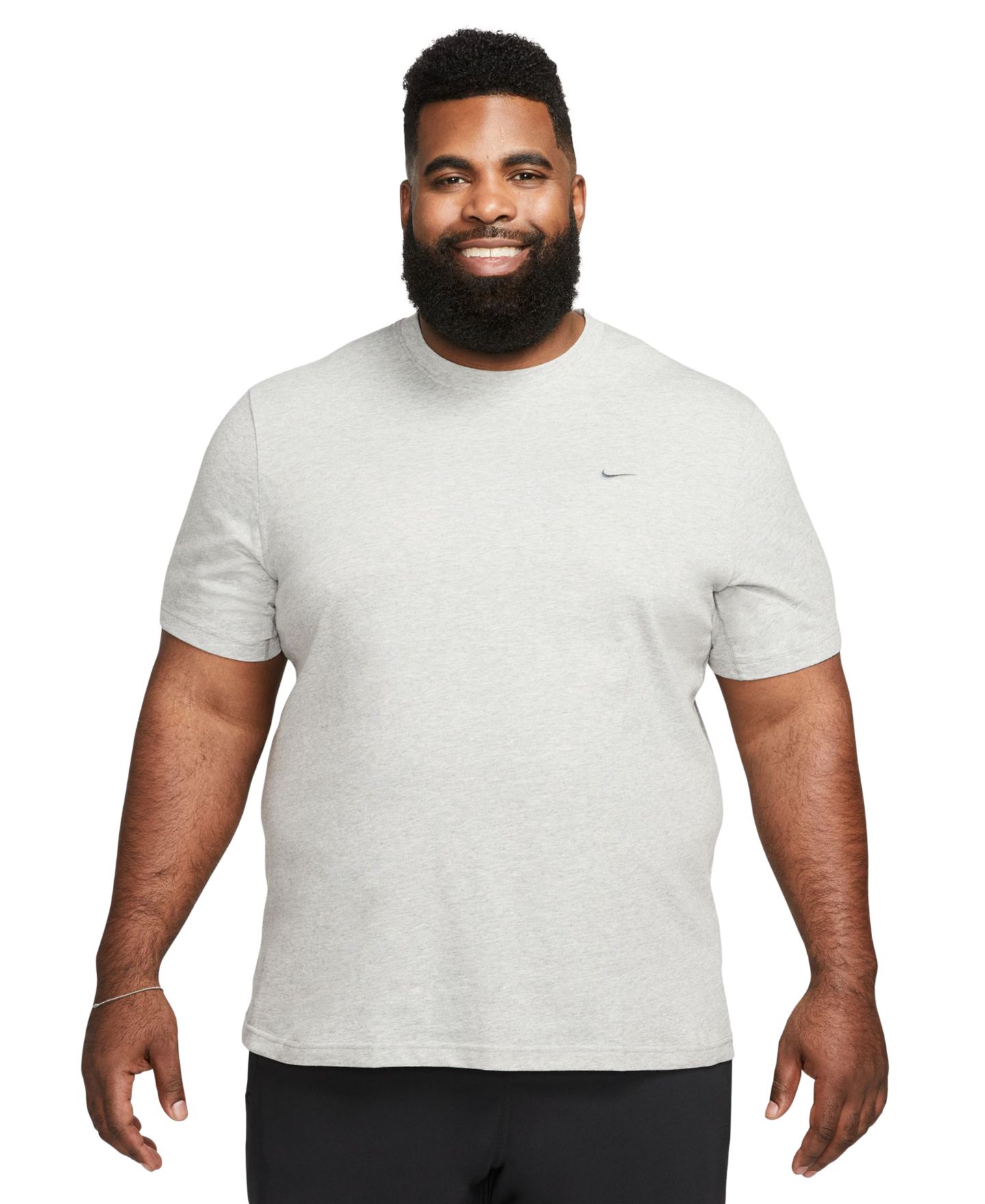 Мужская универсальная футболка Nike Primary Dri-FIT с коротким рукавом свободного кроя, цвет: Тёмный серый меланжевый — фото 1