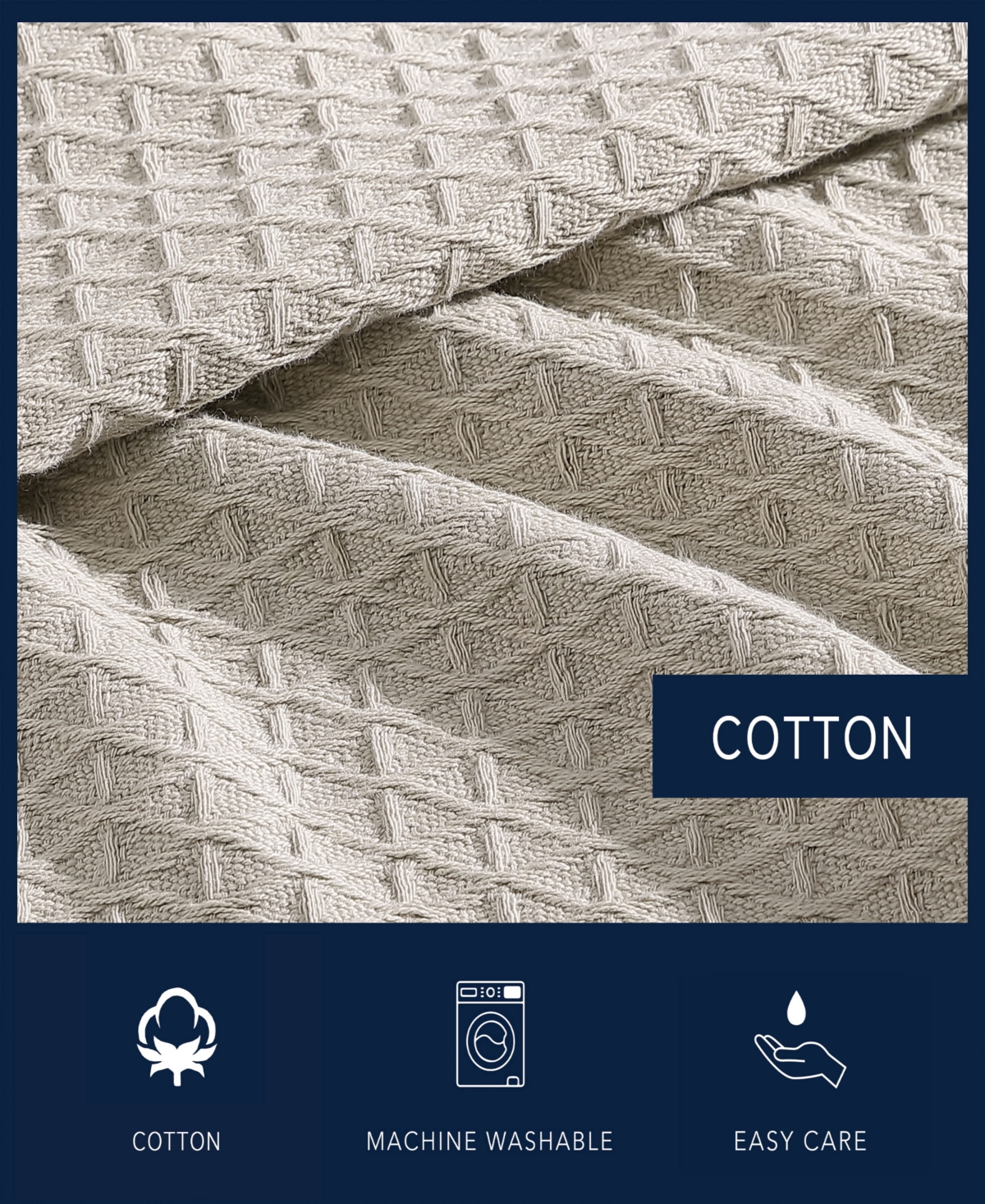 Closeout! Nautica Baird Solid Cotton Dobby Reversible Blanket