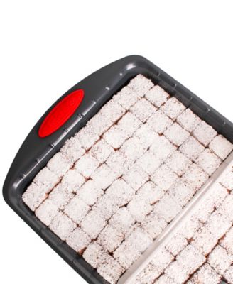 BergHOFF Perfect Slice 11-Piece Non-Stick Bakeware Set With Slicer - Carbon Steel, PFOA Free (Grey & Red)
