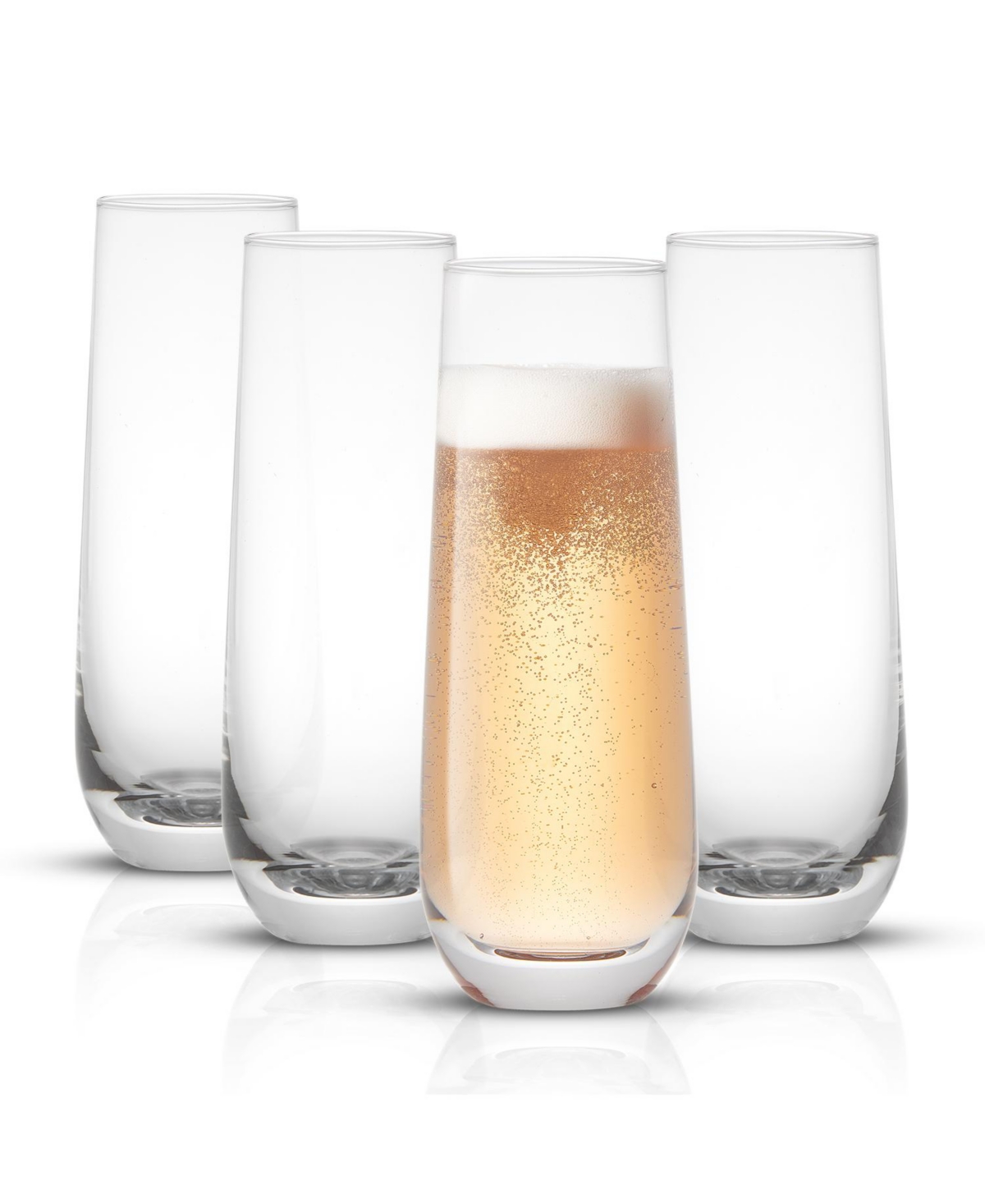Joyjolt Milo Stem Less Champagne Flutes - Set Of 4 In Clear
