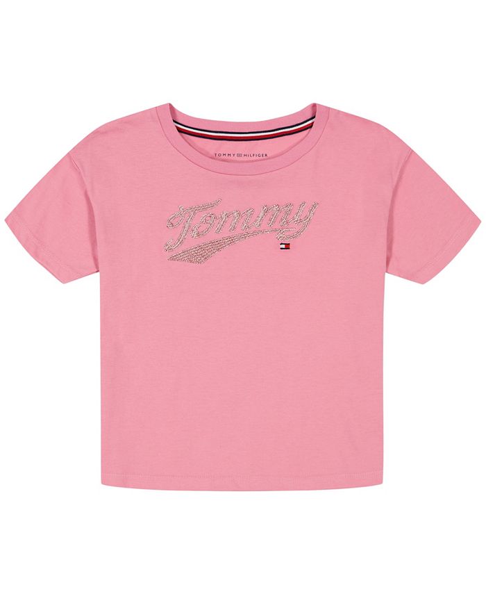Tommy Hilfiger Little Girls Embroidered Logo Boxy T-shirt - Macy's