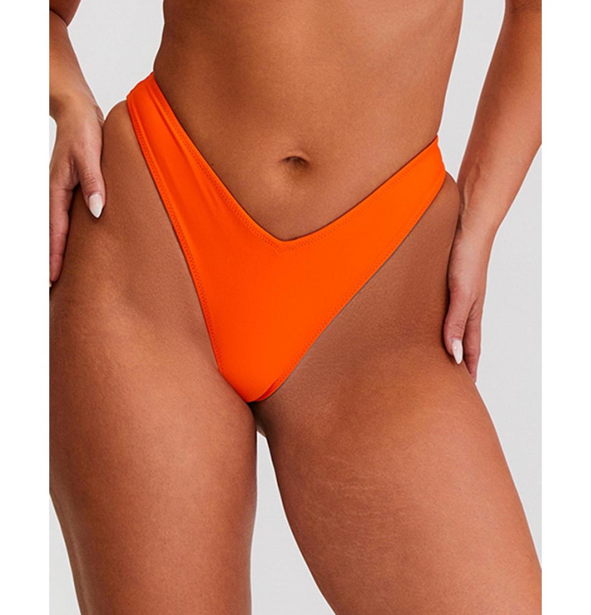 Sunkissed Le Sporty V-front Bikini Bottom In Orange
