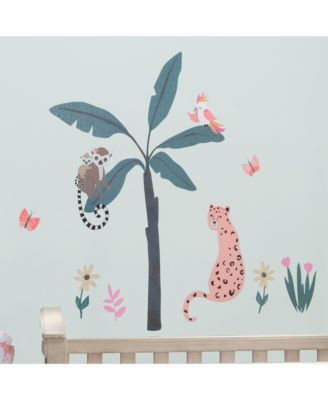 43 x 35 x 0.01 inches  Enchanted Safari Colorful Jungle Animals Wall Decals/Stickers