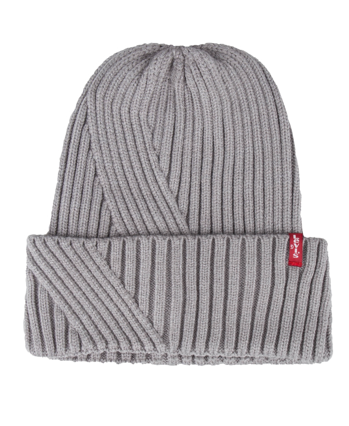 Levi's Men's Cropped Converged Rib Knit Beanie In Gray