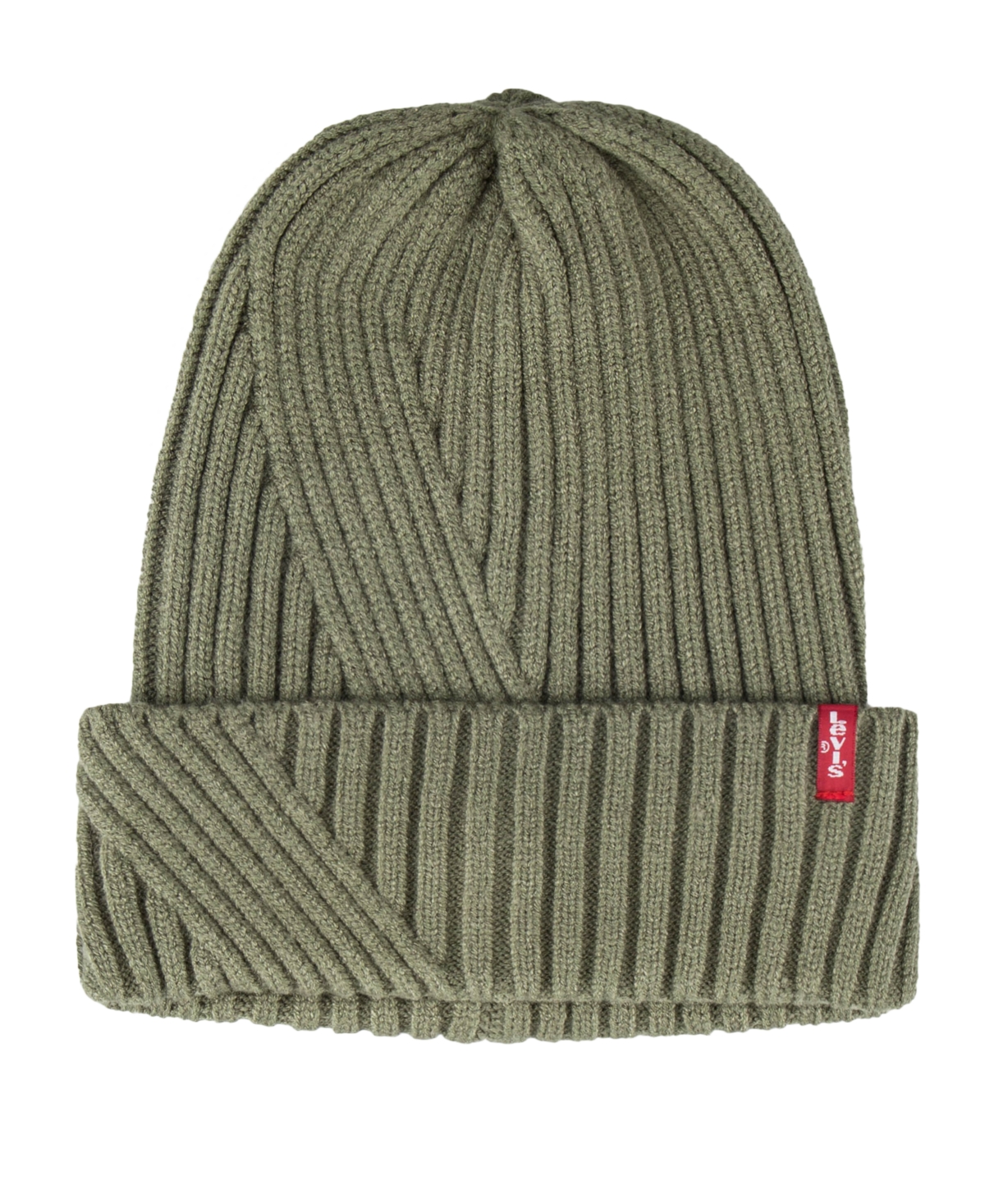 Levi's Men's Cropped Converged Rib Knit Beanie In Olive