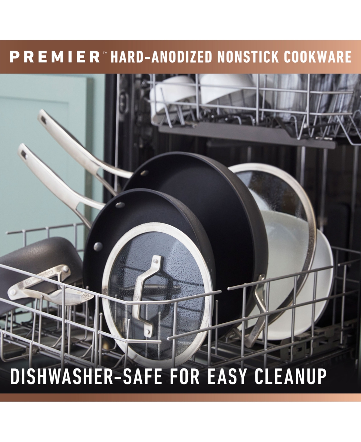 CALPHALON PREMIER HARD-ANODIZED NONSTICK 7 QUART SAUTEUSE WITH LID 