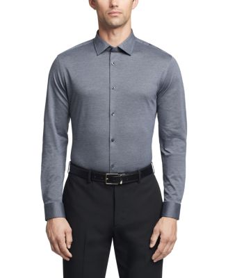 Calvin Klein Men s Refined Cotton Knit Slim Fit Stretch Wrinkle Free Dress Shirt Macy s