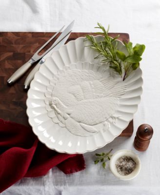 French Perle Carved Turkey Platter