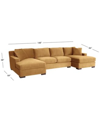 CLOSEOUT! Marristin 146" 3-Pc. Fabric Double Chaise Sectional, Created for Macy's