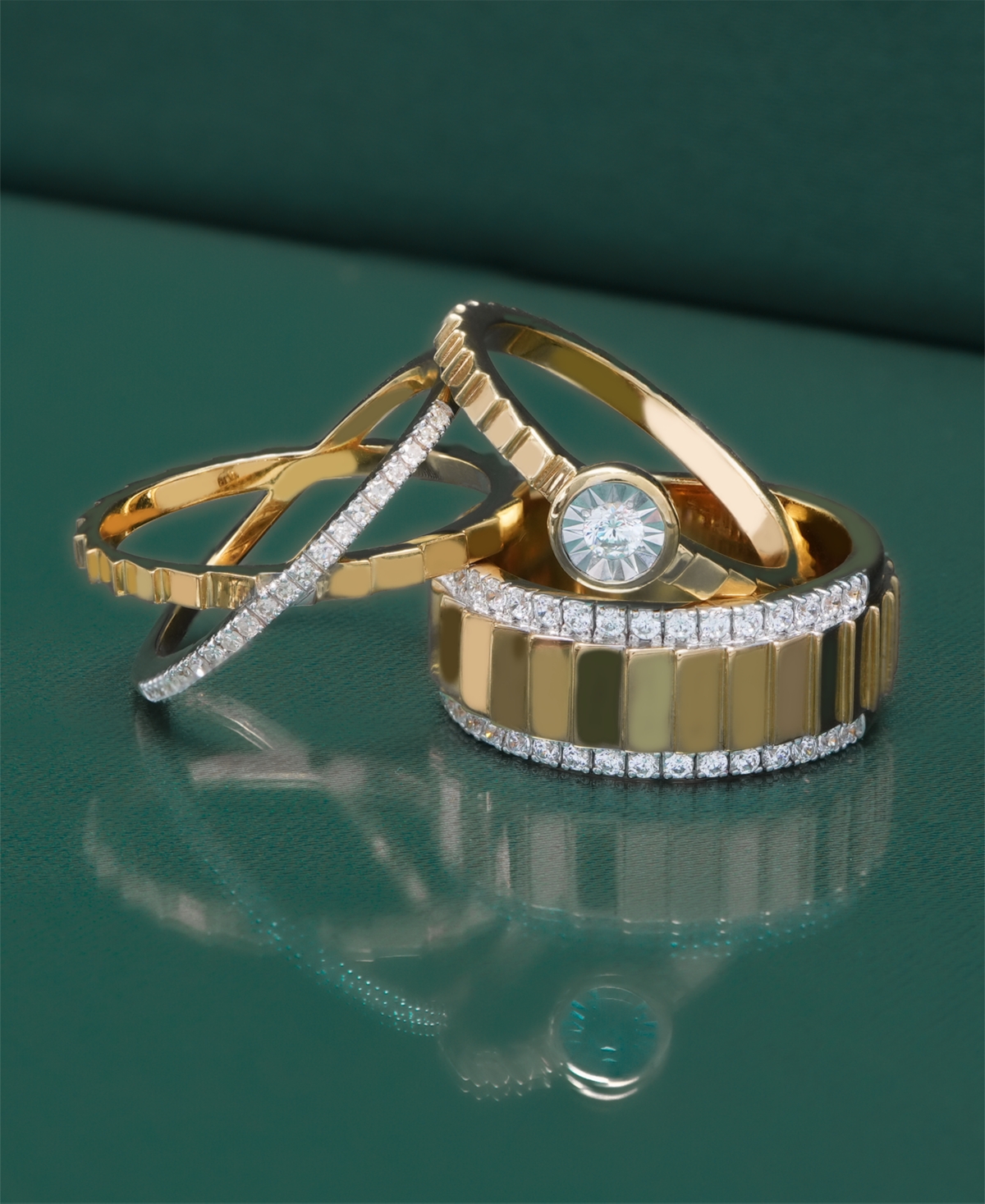 Audrey by Aurate Diamond Crossover Ring (1/10 ct. t.w.) in Gold Vermeil, Created for Macy's