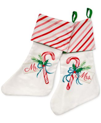 Lenox - Mr. and Mrs. 2-Pc. Candy Cane Stocking Set