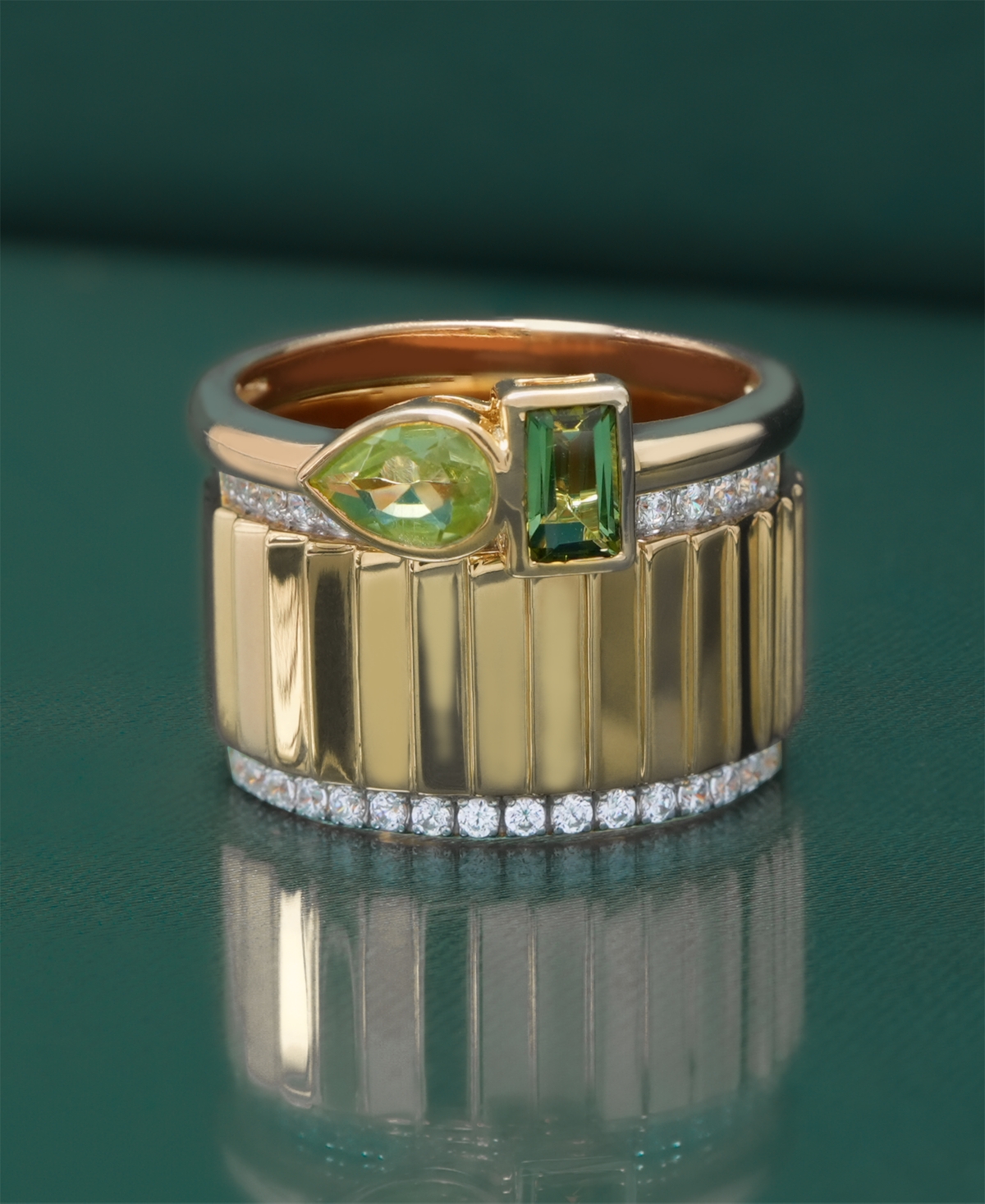 Audrey by Aurate Diamond Wide Textured Statement Ring (1/3 ct. t.w.)  Created for Macy's - Gold Vermeil