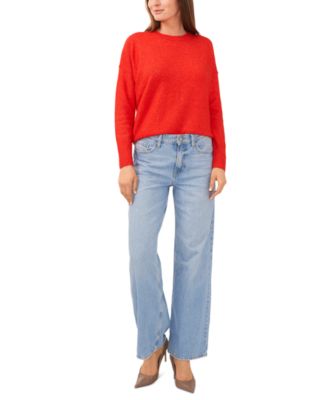 Women's Cozy Crewneck Long-Sleeve Extend-Shoulder Sweater