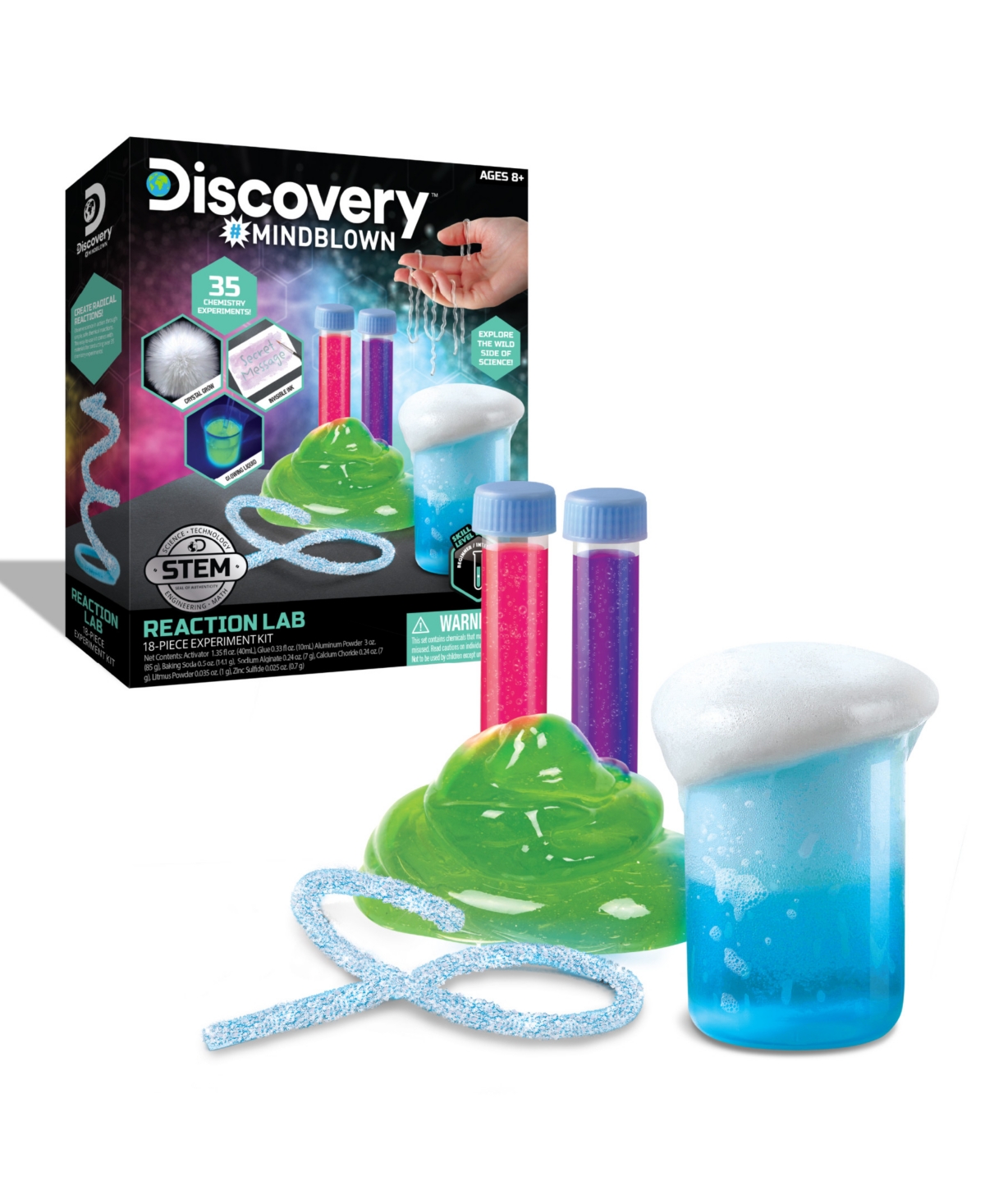 Discovery Mindblown Kids'  Reaction Lab Chemistry Set, 18-piece Experiment Kit In Blue