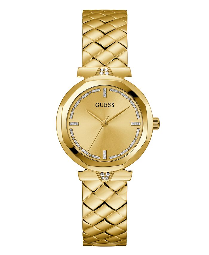 GUESS Women's Analog Gold-Tone Stainless Steel Watch 34mm - Macy's