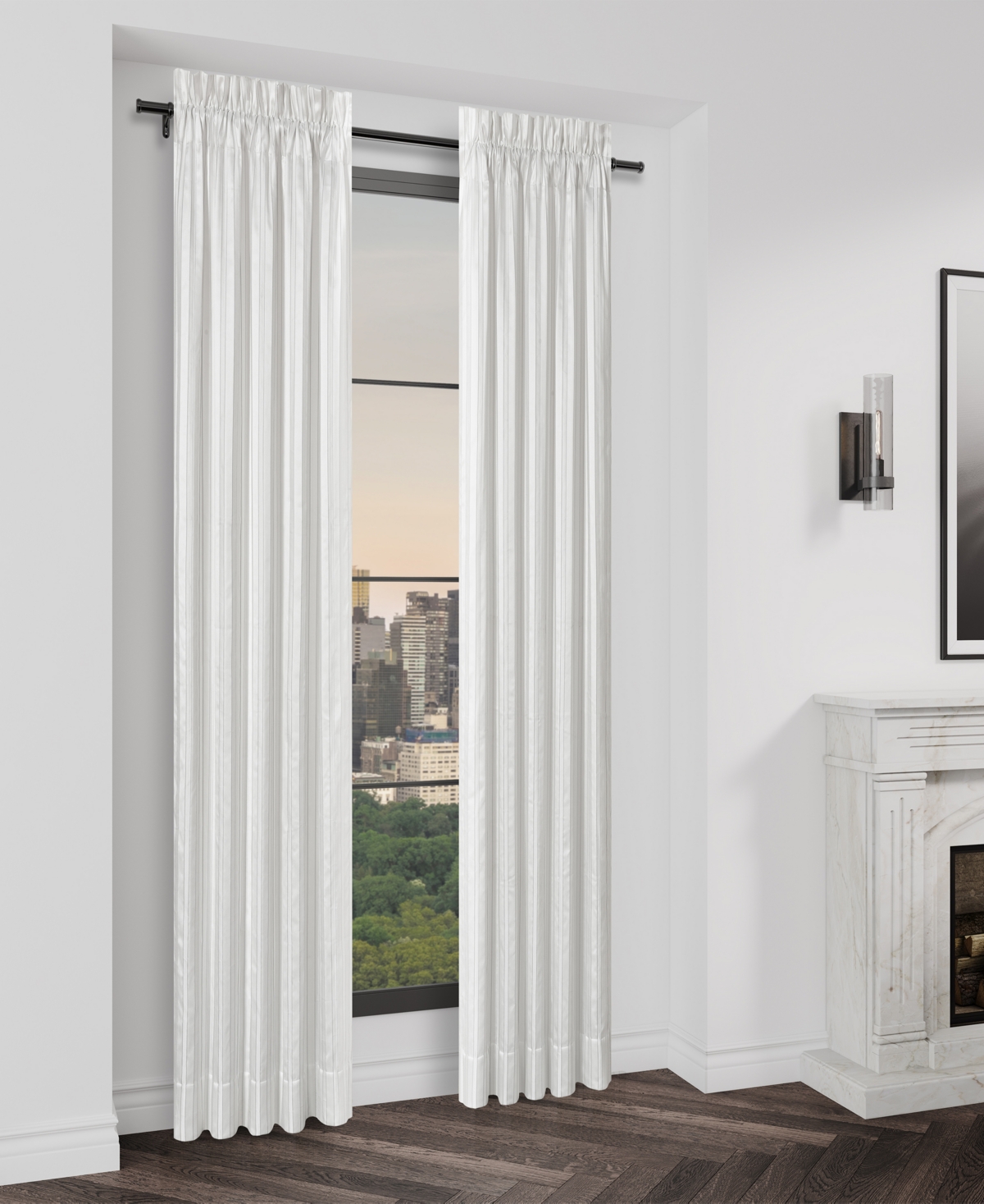 J Queen New York Calvari 84" Window Panel Pair In Platinum