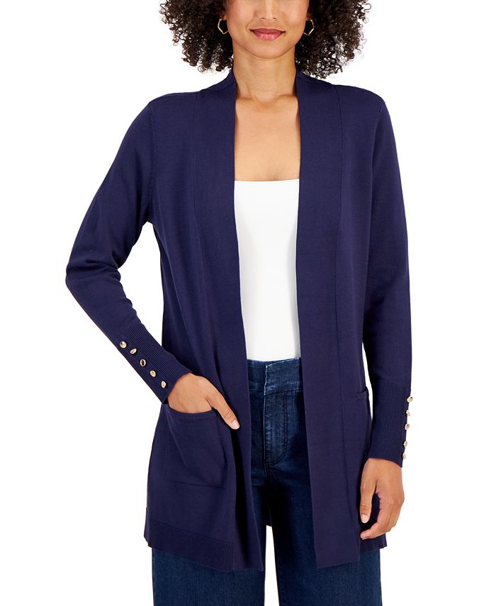 JM Collection Women's Button-Sleeve Flyaway Cardigan, Created for Macy ...