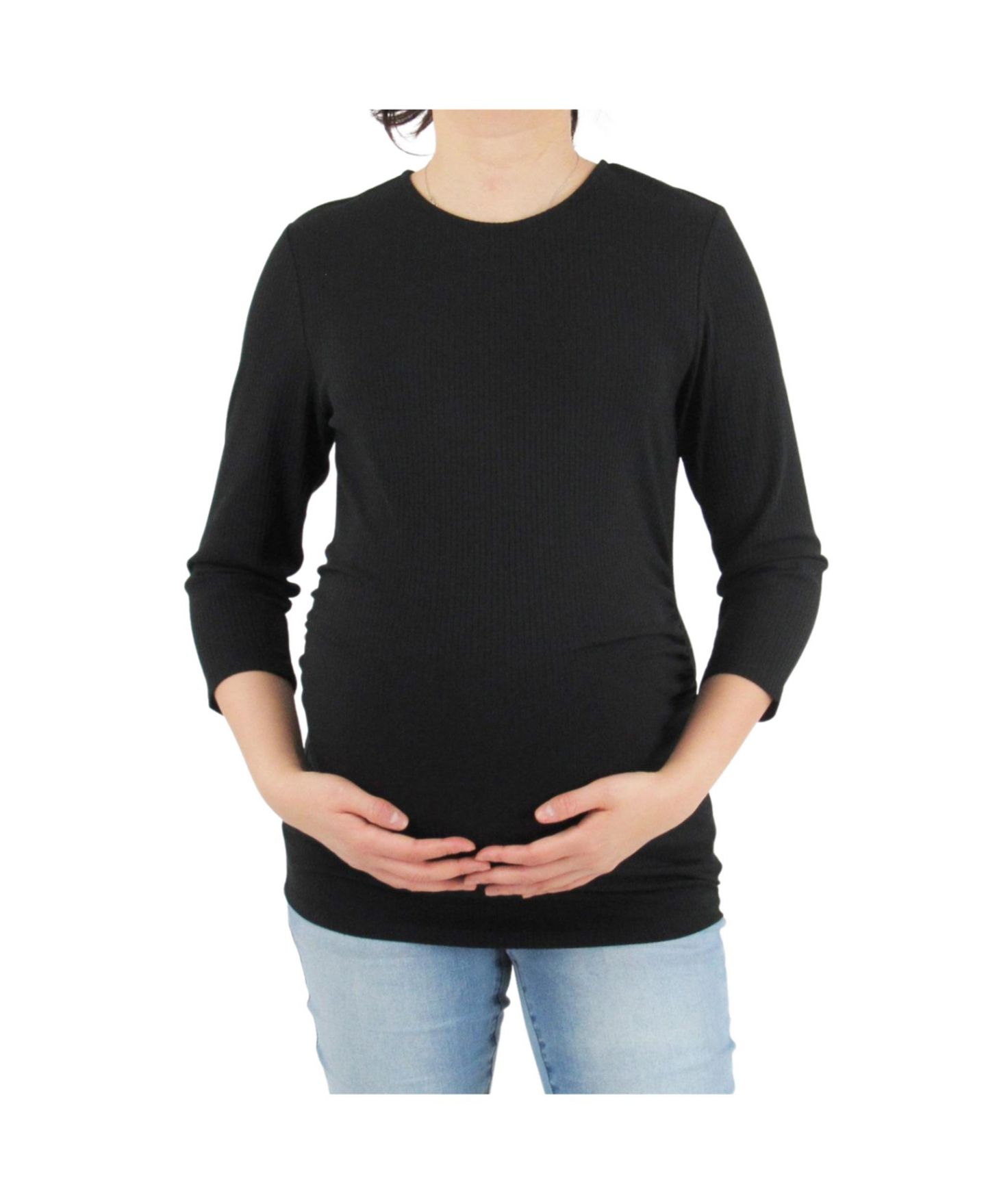 Женская футболка Indigo Poppy Maternity Long Sleeeve, цвет: Чёрный — фото 1