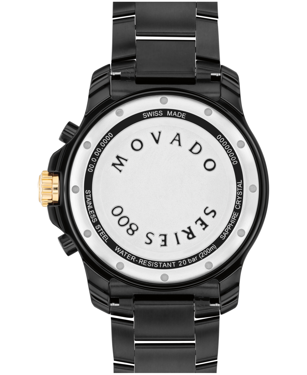 Shop Movado Men's Series 800 Swiss Quartz Chrono Black Pvd Watch 42mm