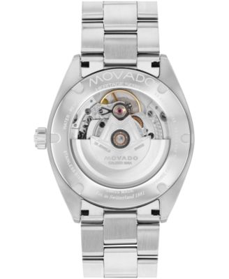 Men's Datron Swiss Auto Silver Tone Stainless Steel Watch 40mm