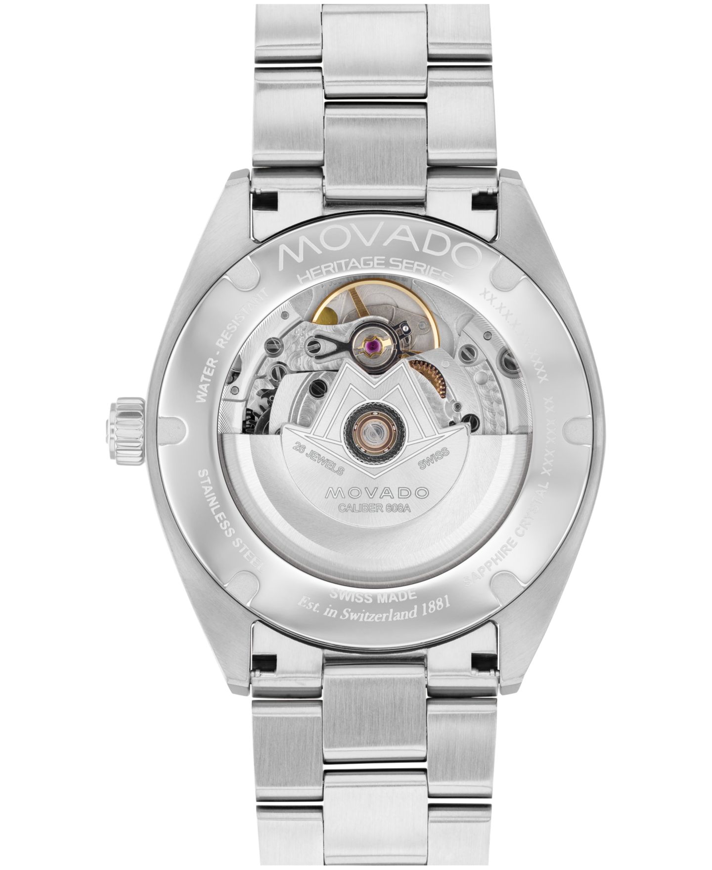 Мужские часы Movado Datron Swiss Auto Silver Tone Stainless Steel Watch 40mm — фото 3