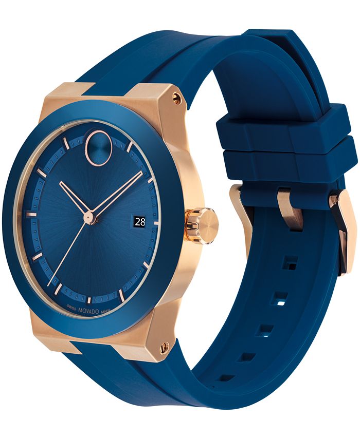 Movado Men's Bold Fusion Swiss Quartz Blue Silicone Watch 42mm - Macy's