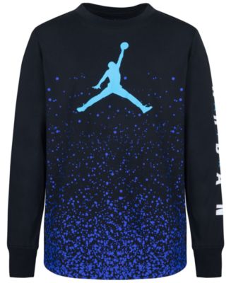 Black Blue Ombre Long Sleeve Shirts Basketball