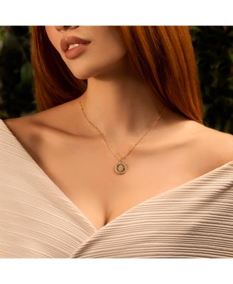 Precious Protection - Gold Plated Hamsa Medallion Necklace