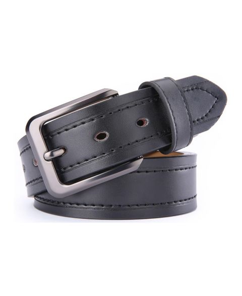 Мужской ремень Gallery Seven Classic Leather Jean Belt, цвет: Чёрный