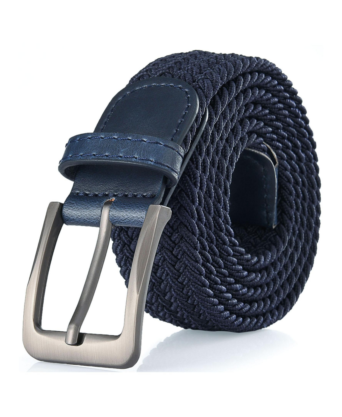 Men's Elastic Braided Stretch Belt for Big & Tall - Navy