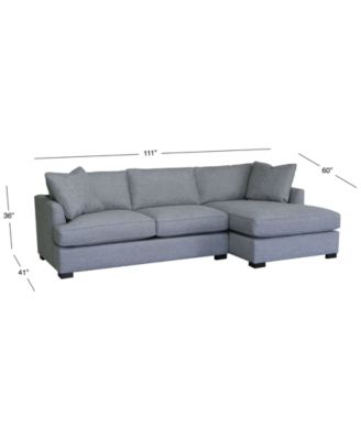 CLOSEOUT! Nightford 111" 2-Pc. Fabric Chaise Sectional, Created for Macy's