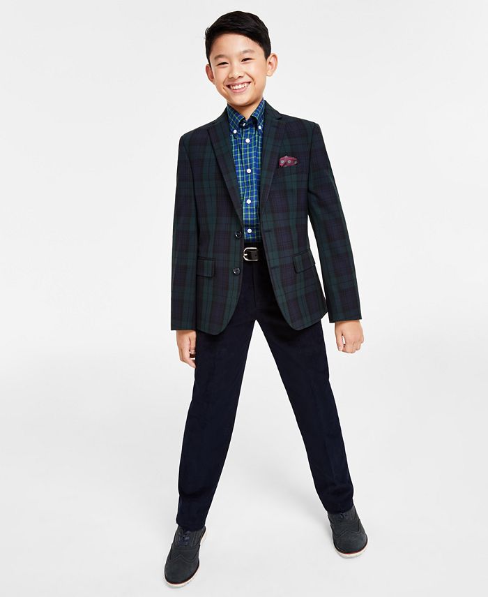 B By Brooks Brothers Big Boys Plaid Shirts & Dress Pants