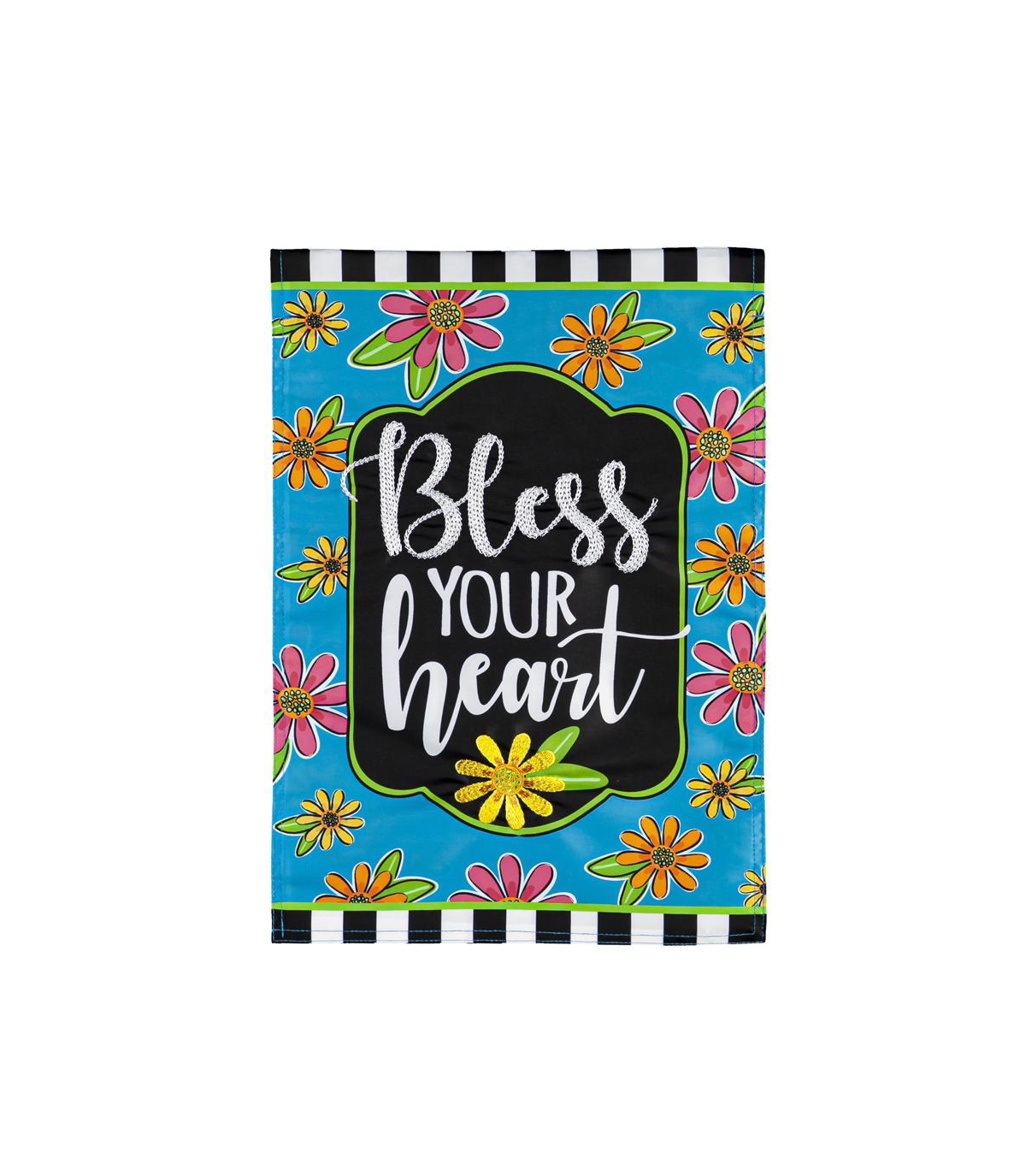 Evergreen Floral Blessings Garden Applique Flag Indoor Outdoor Decor