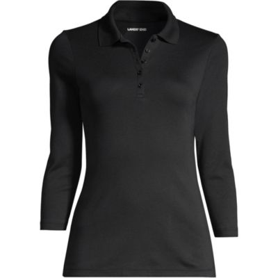 Plus Size Supima Cotton 3/4 Sleeve Polo Shirt