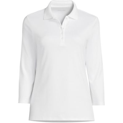 Plus Size Supima Cotton 3/4 Sleeve Polo Shirt