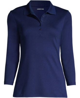 Women's 3/4 Sleeve Supima Cotton Polo Shirt